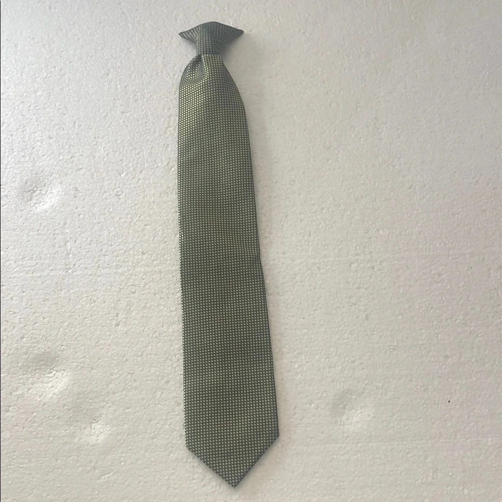 Y2K boys clip neck Tie geometric print yellow blue Dupont Teflon